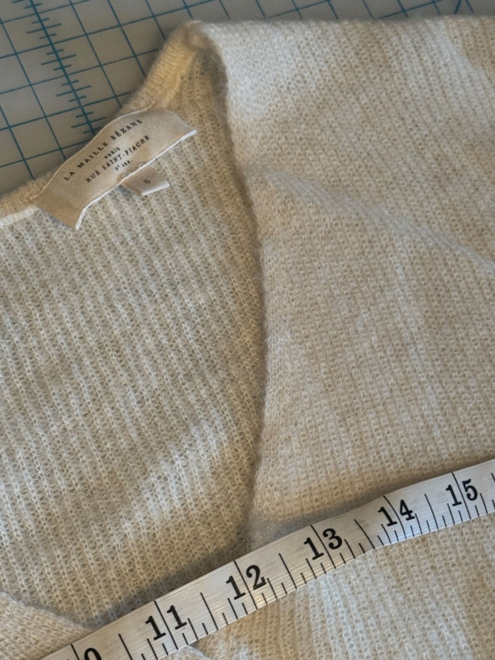 Sezane Cream V-Neck Button-Front Knit Cardigan - Picture 3 of 4